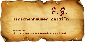 Hirschenhauser Zalán névjegykártya